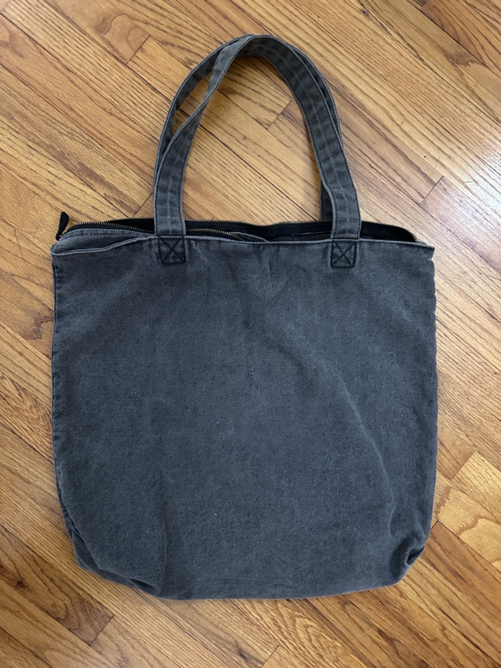 TYPO/RUN DMC COLLAB VINTAGE-STYLE LARGE GREY CANVAS TOTE BAG - Picture 2 of 11